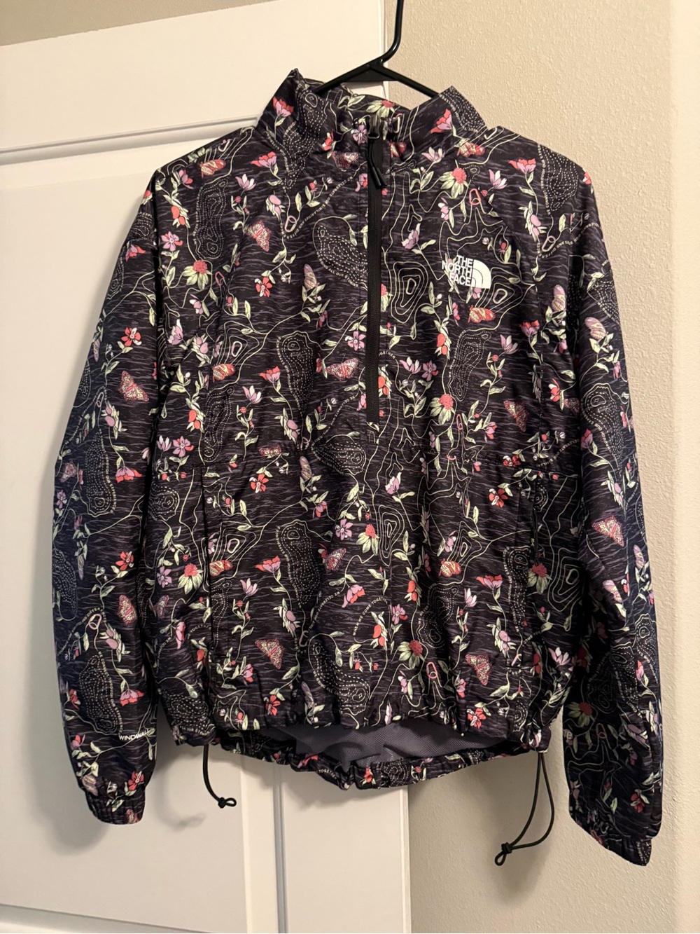 The North Face Black Floral Half-Zip Pullover